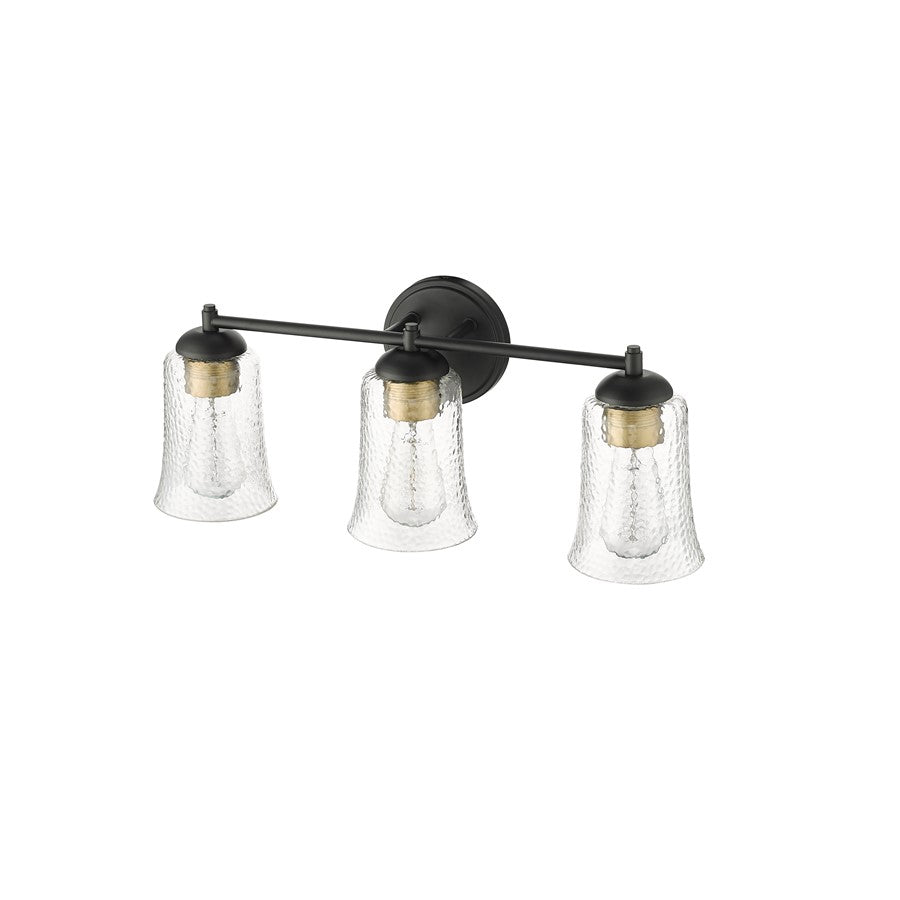 Millennium Lighting Abilene 3Lt Vanity, Black/Clear