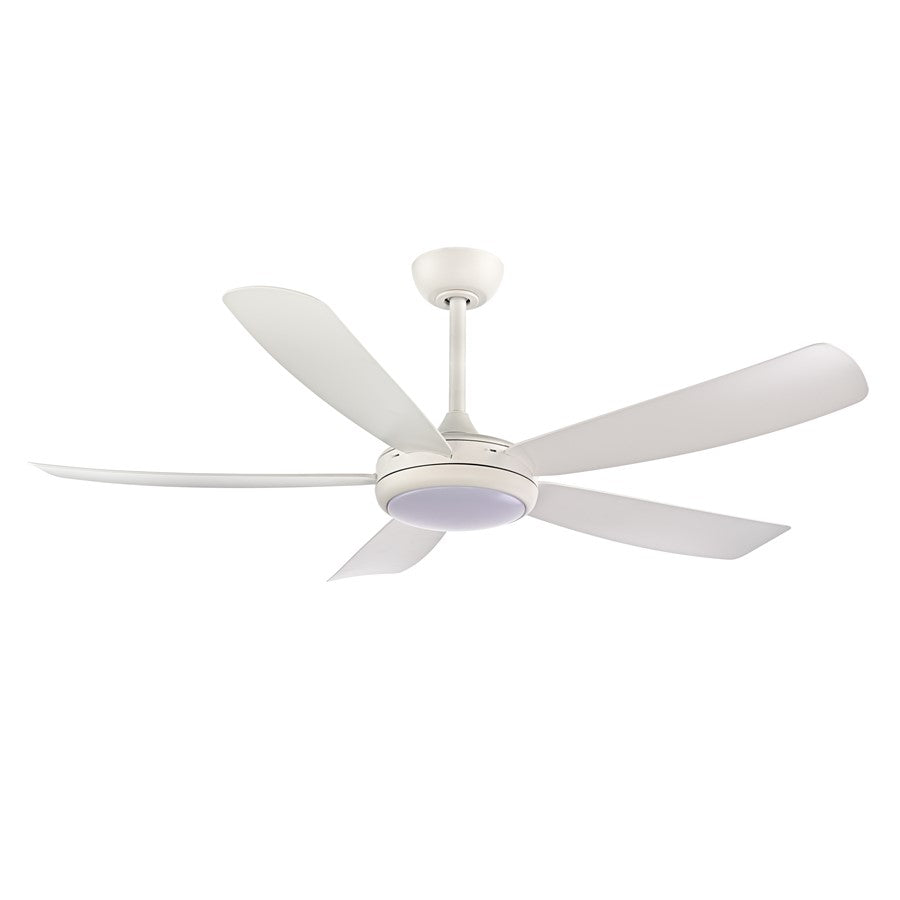 RP Lighting Airstra 5Bld 52" LED Ceiling Fan, Mat. Wht/Etched - 1010WLED-MWWMWW