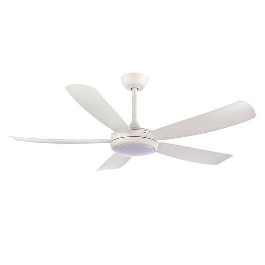 RP Lighting Airstra 5Bld 52" LED Ceiling Fan, Mat. Wht/Etched - 1010WLED-MWWMWW
