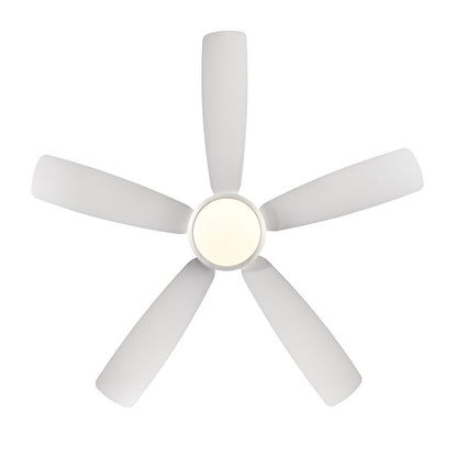 RP Lighting Airstra 5Bld 52" LED Ceiling Fan, Mat. White/Etched