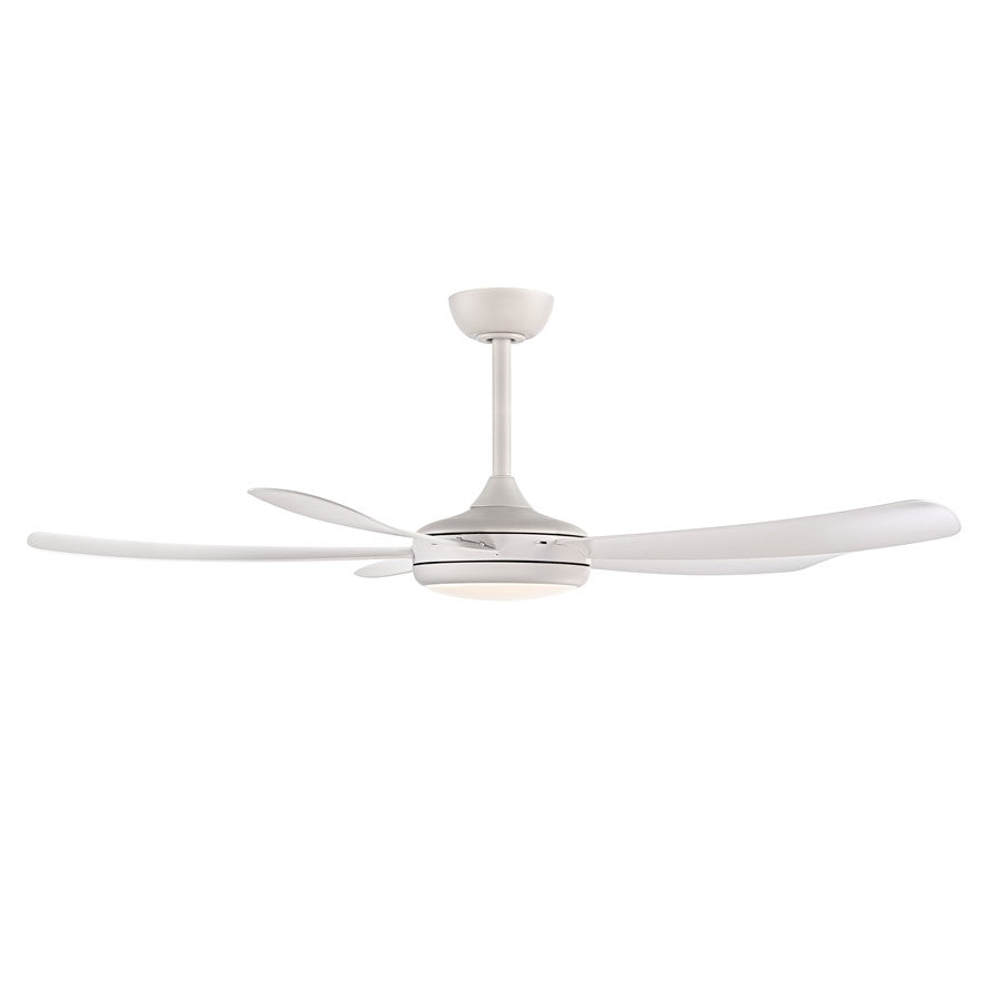RP Lighting Airstra 5Bld 52" LED Ceiling Fan, Mat. White/Etched