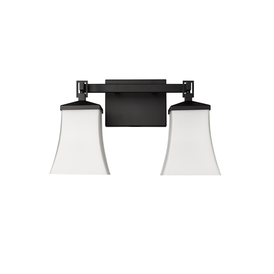 Millennium Lighting Sonorra 2Lt Vanity, Black/Opal White - 10202-MB