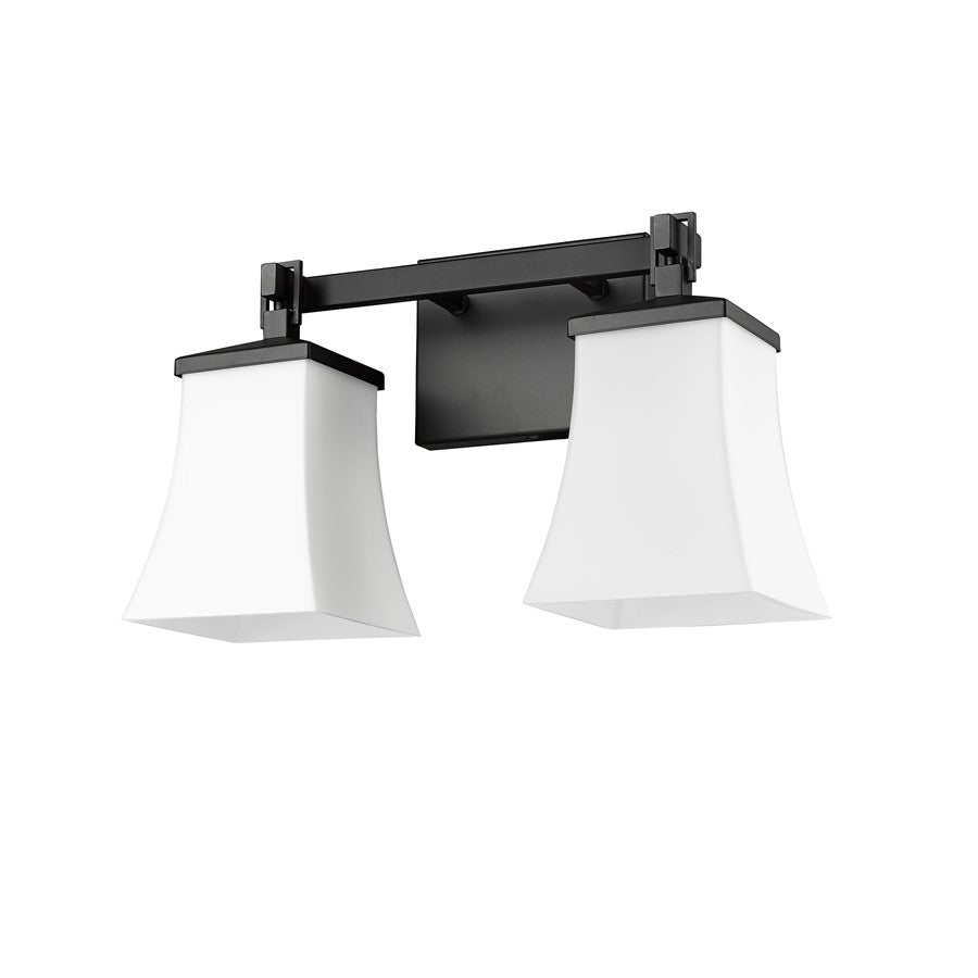 Millennium Lighting Sonorra 2Lt Vanity, Black/Opal White