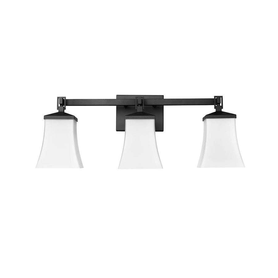 Millennium Lighting Sonorra 3Lt Vanity, Black/Opal White - 10203-MB