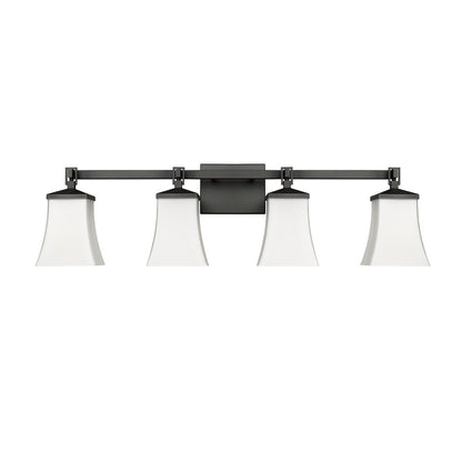 Millennium Lighting Sonorra 4Lt Vanity, Black/Opal White - 10204-MB