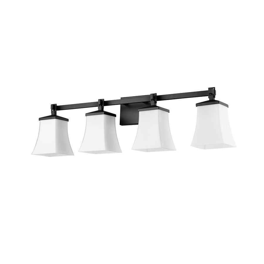 Millennium Lighting Sonorra 4Lt Vanity, Black/Opal White