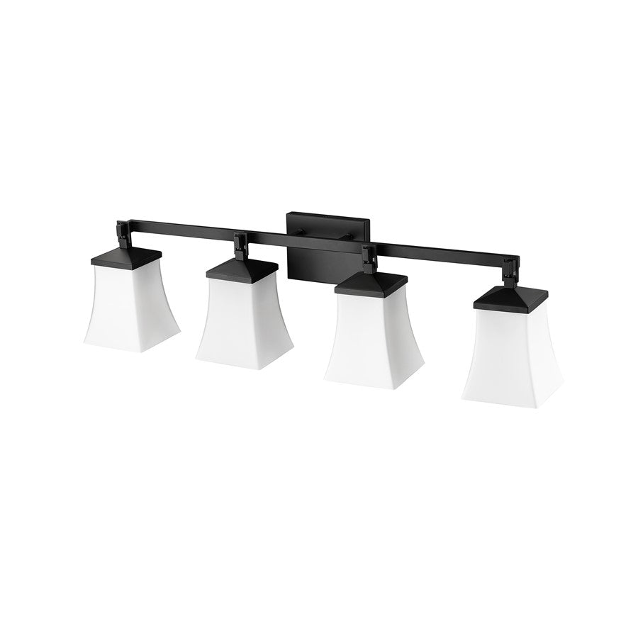 Millennium Lighting Sonorra 4Lt Vanity, Black/Opal White