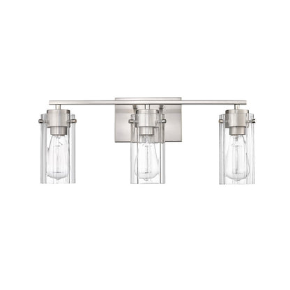 Millennium Lighting Serena 3Lt Vanity, Brushed Nickel/Clear Ribbed - 10303-BN