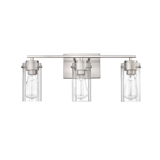 Millennium Lighting Serena 3Lt Vanity, Brushed Nickel/Clear Ribbed - 10303-BN