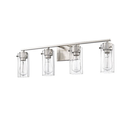 Millennium Lighting Serena 4Lt Vanity, Brushed Nickel/Clear Ribbed