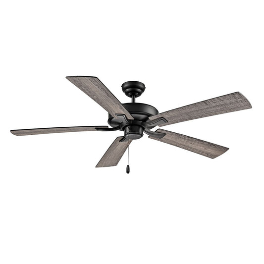 RP Lighting Brisden 5Bld 52" Ceiling Fan, Matte Black - 1031MBK-MBK