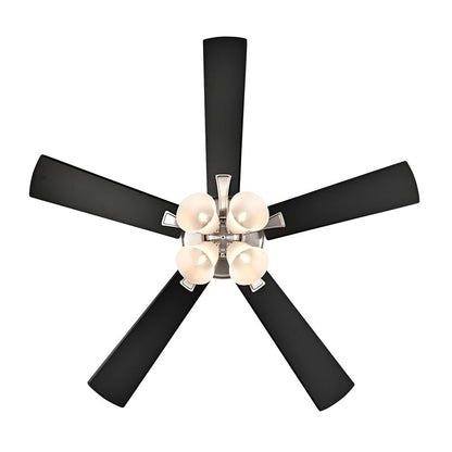 RP Lighting Calivane 5Bld 52" LED Ceiling Fan, Brushed Nkl/Etched