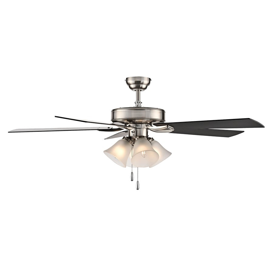 RP Lighting Calivane 5Bld 52" LED Ceiling Fan, Brushed Nkl/Etched
