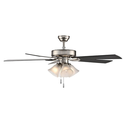 RP Lighting Calivane 5Bld 52" LED Ceiling Fan, Brushed Nkl/Etched