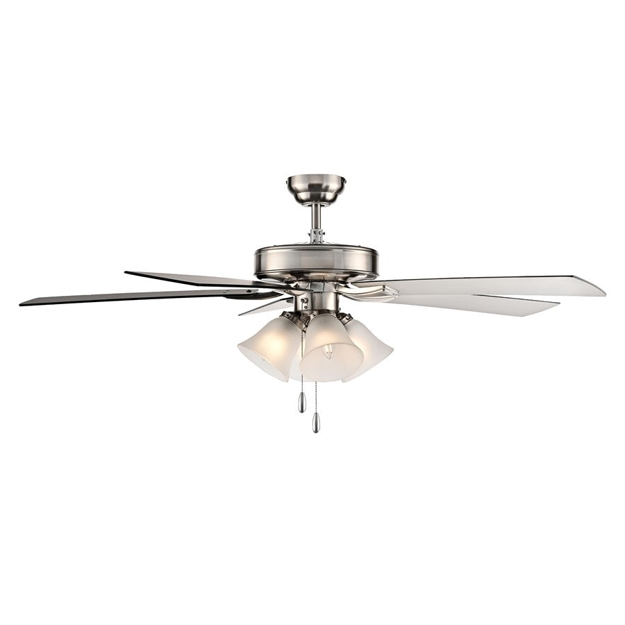 RP Lighting Calivane 5Bld 52" LED Ceiling Fan, Brushed Nkl/Etched