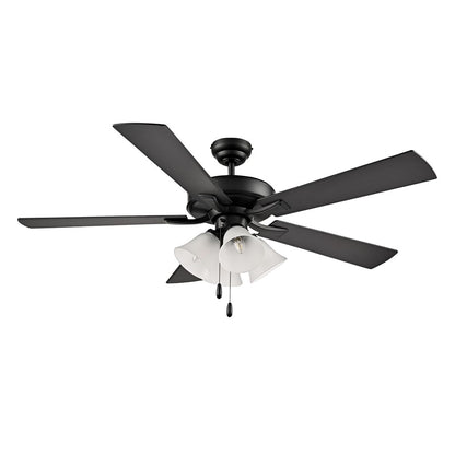 RP Lighting Calivane 5Bld 52" LED Ceiling Fan, Black/Etched - 1033MBK-MBK-L