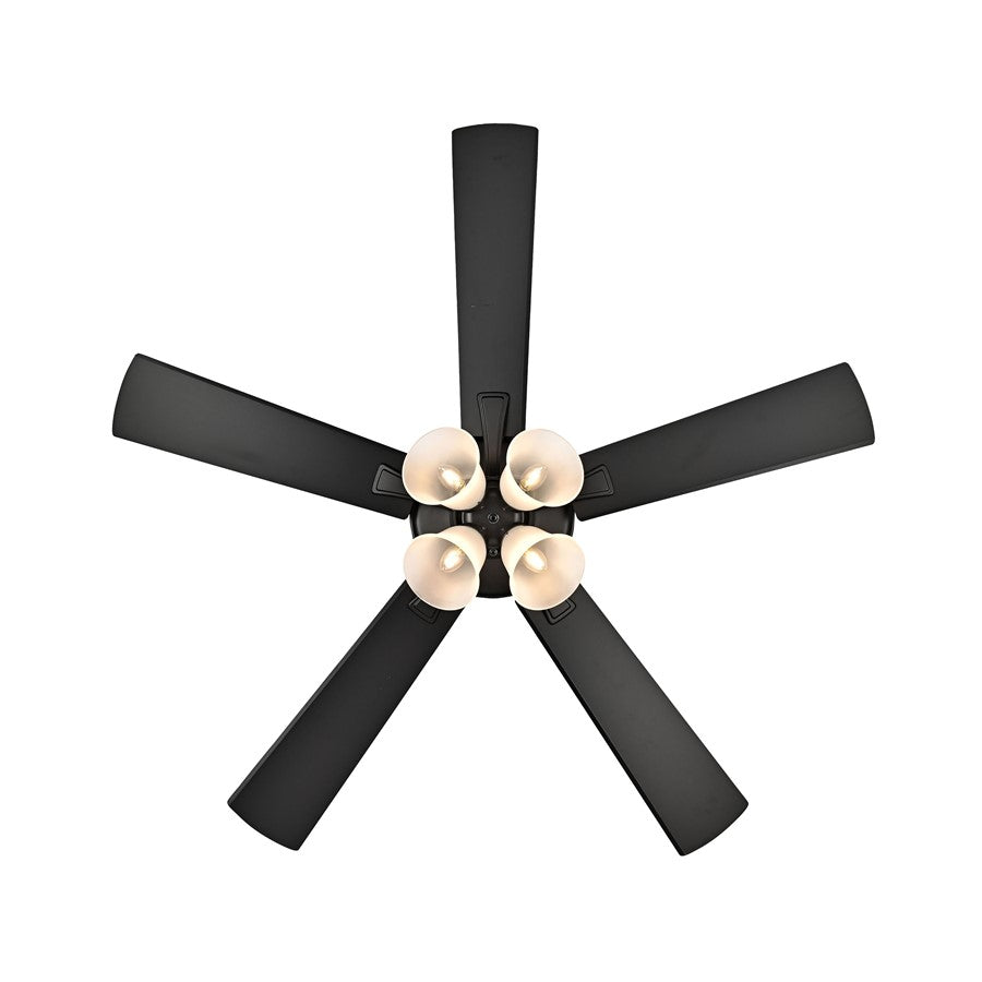 RP Lighting Calivane 5Bld 52" LED Ceiling Fan, Black/Etched