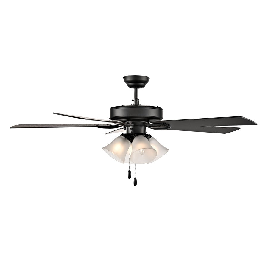 RP Lighting Calivane 5Bld 52" LED Ceiling Fan, Black/Etched