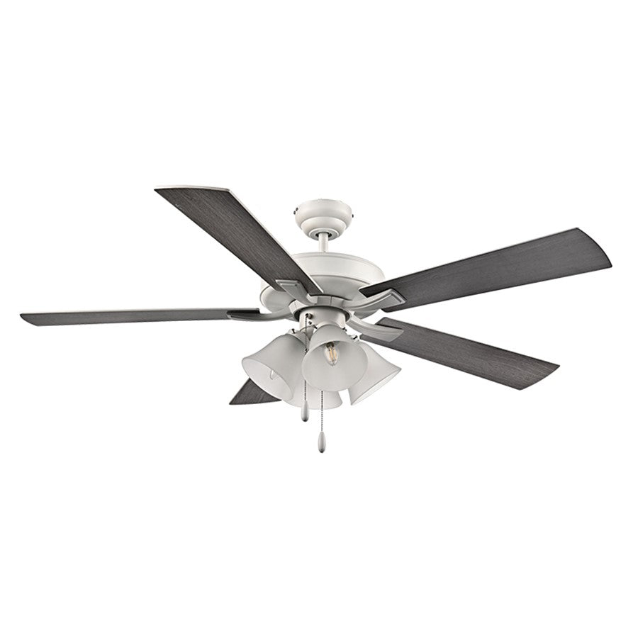 RP Lighting Calivane 5Bld 52" LED Ceiling Fan, Matte White/Etched - 1033MWWMWWL