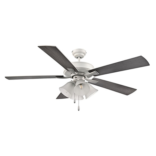RP Lighting Calivane 5Bld 52" LED Ceiling Fan, Matte White/Etched - 1033MWWMWWL