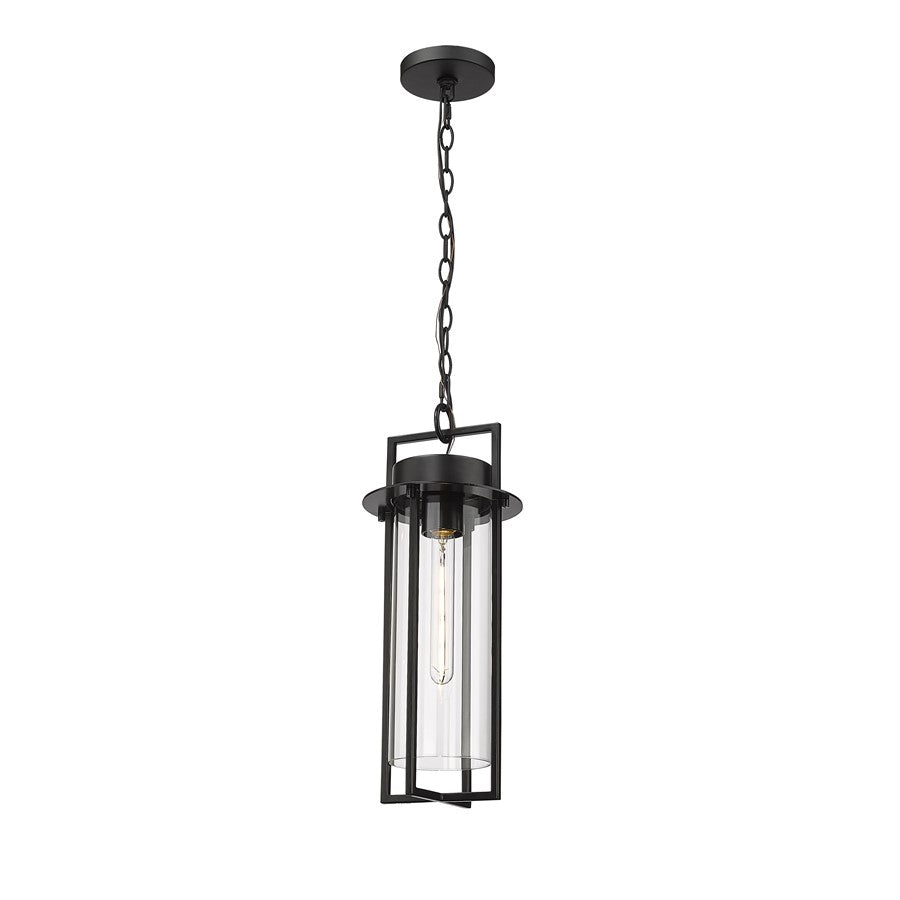 Millennium Lighting Russell 1Lt Outdoor Pendant, Coated Black/Clear