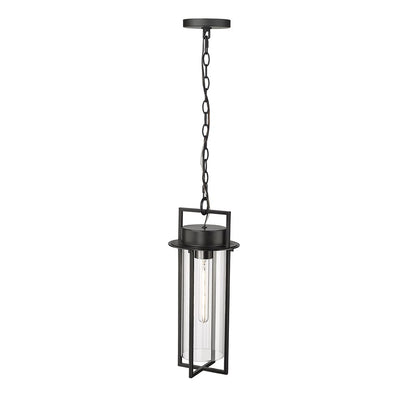 Millennium Lighting Russell 1Lt Outdoor Pendant, Coated Black/Clear