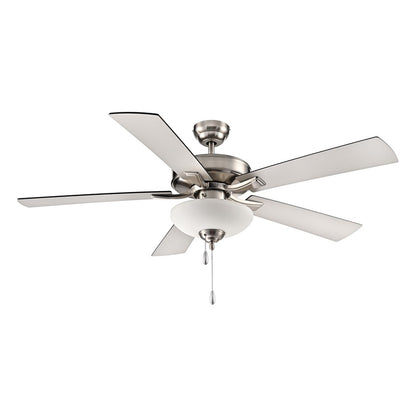 RP Lighting Galeson 5Bld 52" LED Ceiling Fan, Nickel/Etched - 1058BN-BN-L