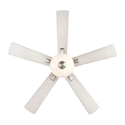 RP Lighting Galeson 5Bld 52" LED Ceiling Fan, Nickel/Etched