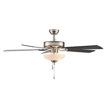 RP Lighting Galeson 5Bld 52" LED Ceiling Fan, Nickel/Etched