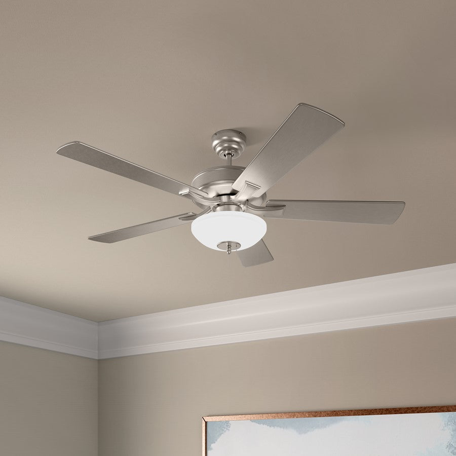 RP Lighting Galeson 5Bld 52" LED Ceiling Fan, Nickel/Etched
