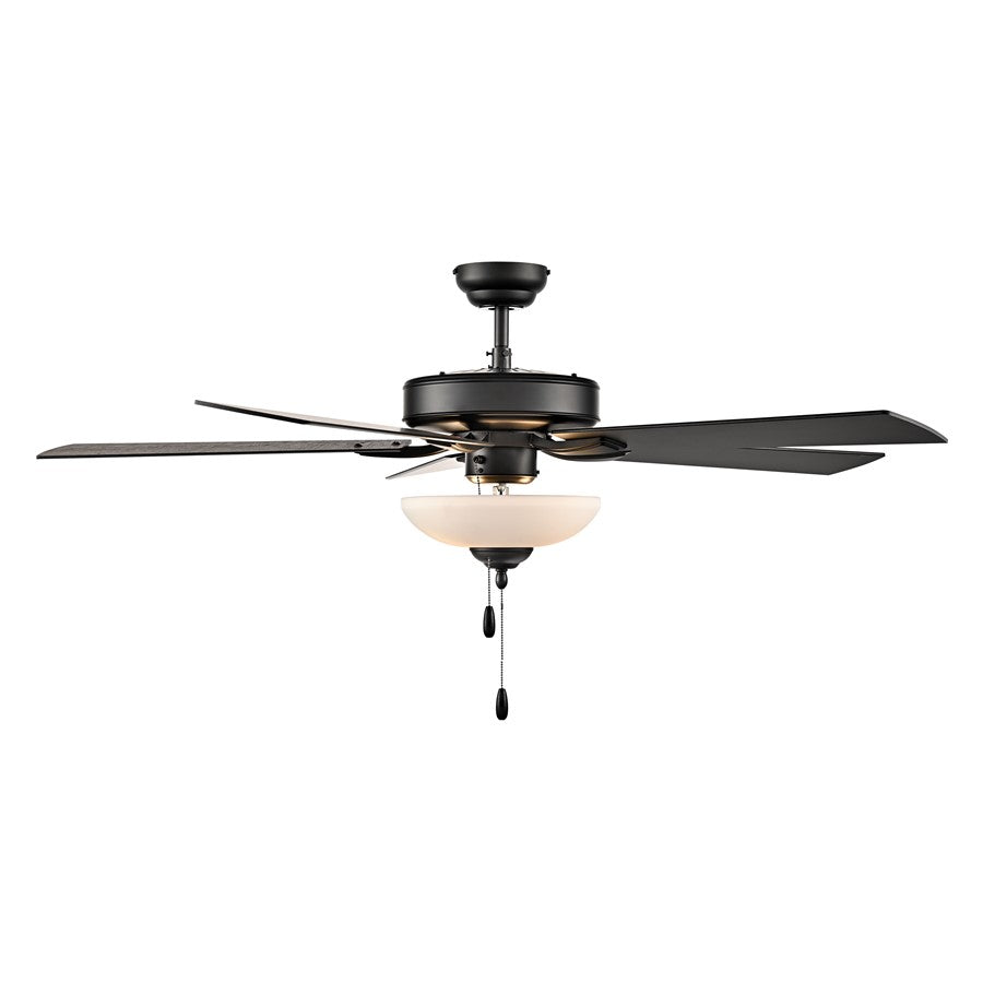 RP Lighting Galeson 5Bld 52" LED Ceiling Fan, Matte Black/Etched