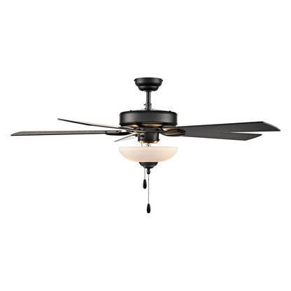 RP Lighting Galeson 5Bld 52" LED Ceiling Fan, Matte Black/Etched