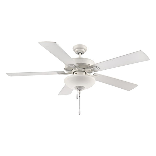 RP Lighting Galeson 5Bld 52" LED Ceiling Fan, Matte White/Etched - 1058MWWMWWL
