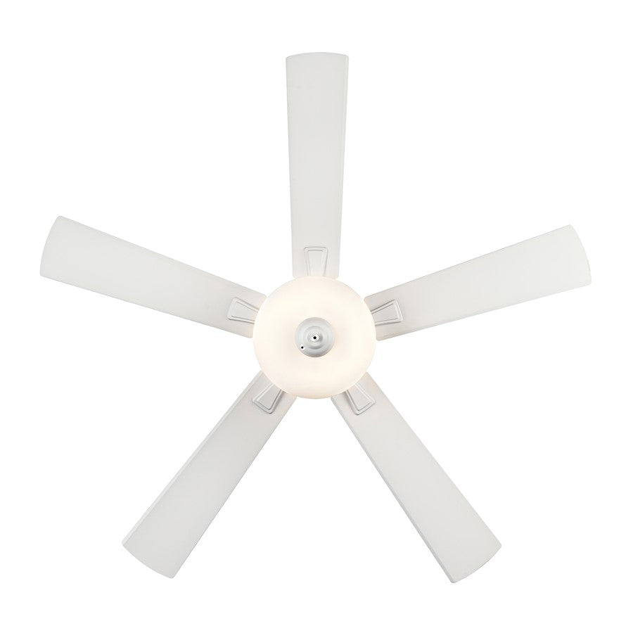 RP Lighting Galeson 5Bld 52" LED Ceiling Fan, Matte White/Etched