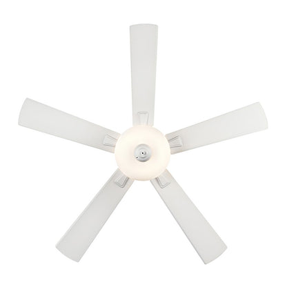 RP Lighting Galeson 5Bld 52" LED Ceiling Fan, Matte White/Etched