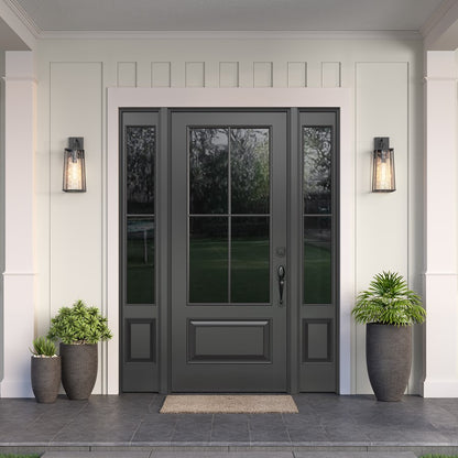 Millennium Lighting Dutton 1Lt 6" Outdoor Wall Sconce, Black/Clear