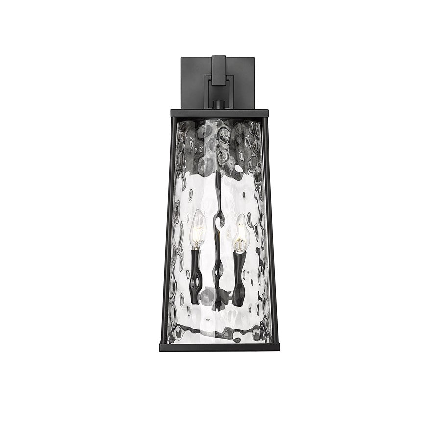 Millennium Lighting Dutton 2Lt Outdoor Wall Sconce, Black/Clear - 10602-PBK