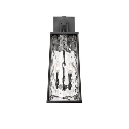 Millennium Lighting Dutton 2Lt Outdoor Wall Sconce, Black/Clear - 10602-PBK