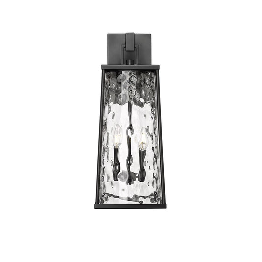 Millennium Lighting Dutton 2Lt Outdoor Wall Sconce, Black/Clear - 10602-PBK