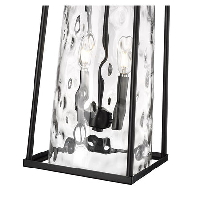 Millennium Lighting Dutton 2Lt Outdoor Wall Sconce, Black/Clear