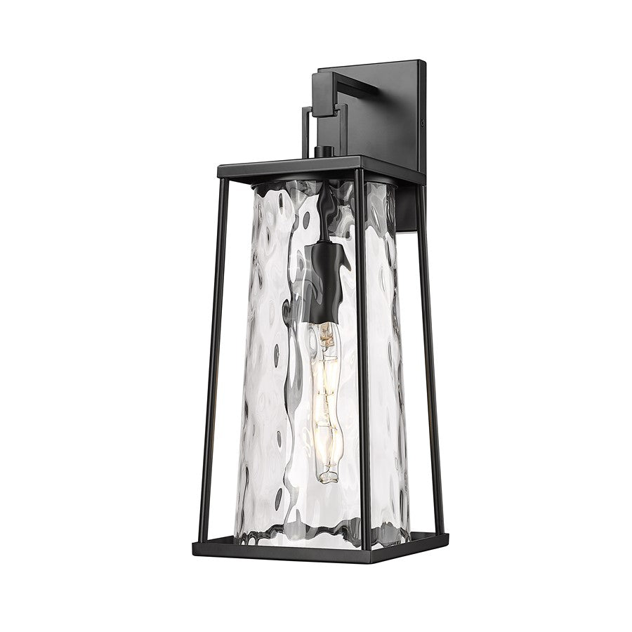 Millennium Lighting Dutton 1Lt 8" Outdoor Wall Sconce, Black/Clear