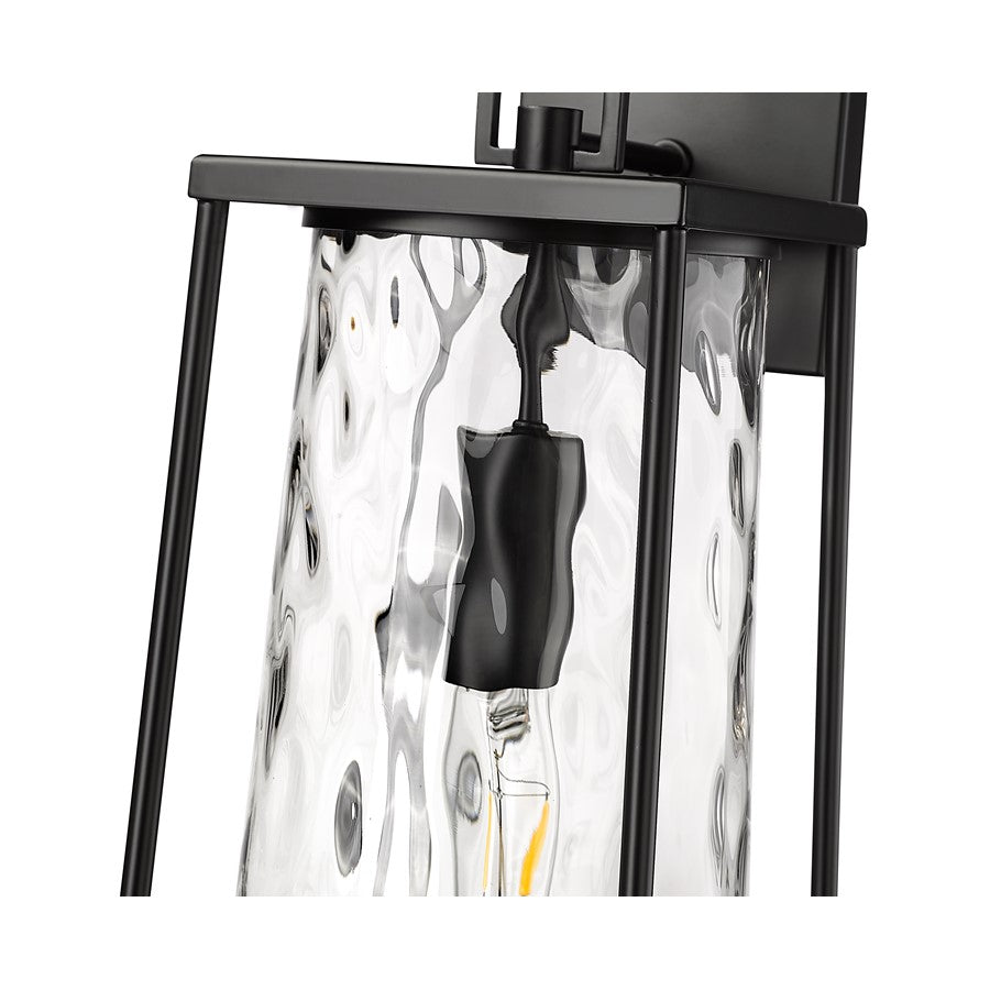 Millennium Lighting Dutton 1Lt 8" Outdoor Wall Sconce, Black/Clear