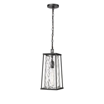 Millennium Lighting Dutton 1Lt Outdoor Hanging Lantern, Black/Clear