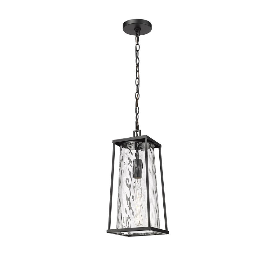 Millennium Lighting Dutton 1Lt Outdoor Hanging Lantern, Black/Clear