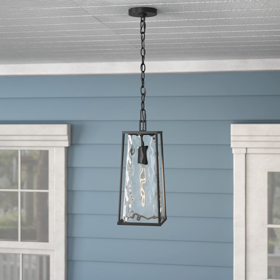 Millennium Lighting Dutton 1Lt Outdoor Hanging Lantern, Black/Clear