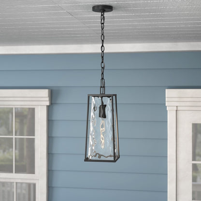 Millennium Lighting Dutton 1Lt Outdoor Hanging Lantern, Black/Clear