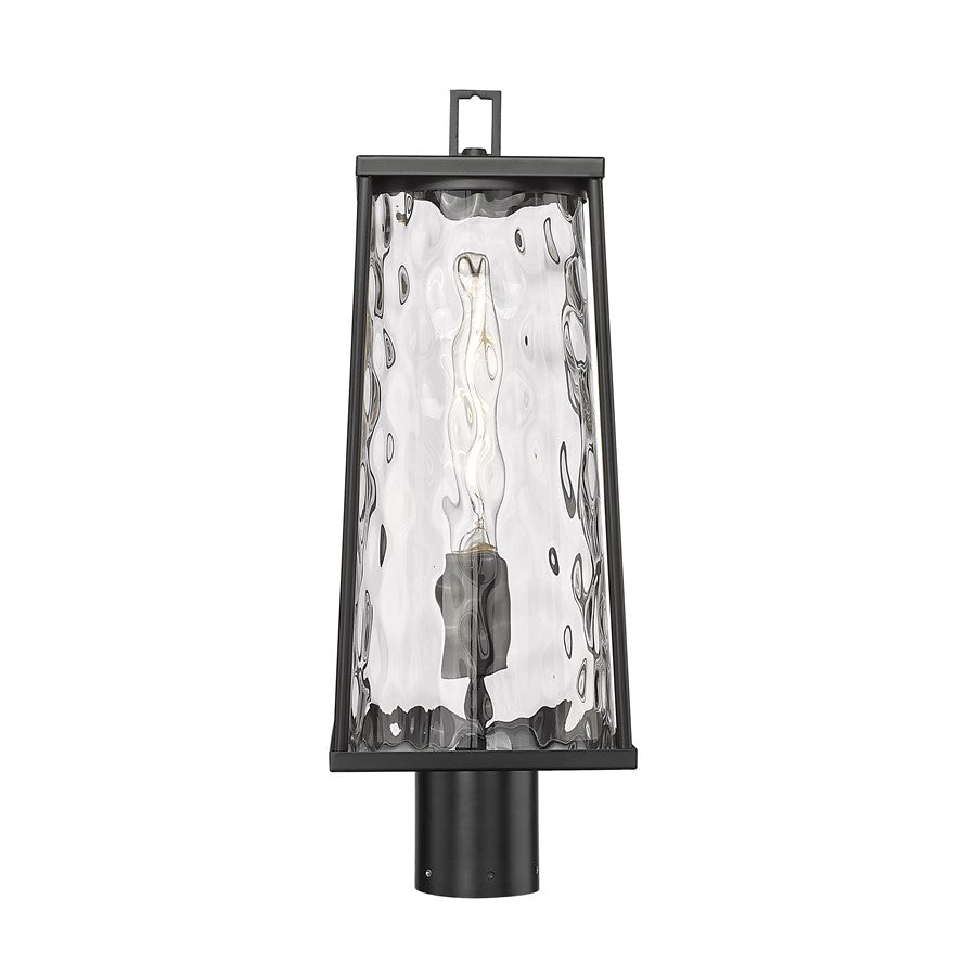 Millennium Lighting Dutton 1Lt Outdoor Post Lantern, Black/Clear - 10631-PBK