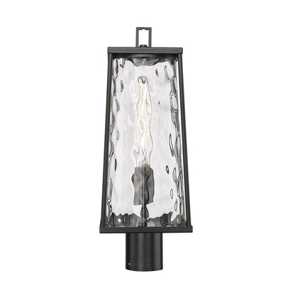 Millennium Lighting Dutton 1Lt Outdoor Post Lantern, Black/Clear - 10631-PBK