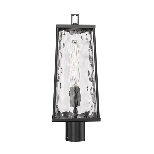 Millennium Lighting Dutton 1Lt Outdoor Post Lantern, Black/Clear - 10631-PBK