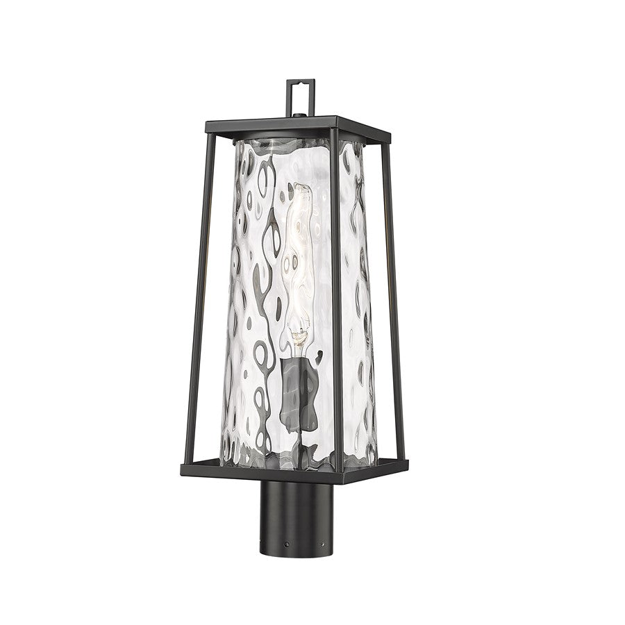 Millennium Lighting Dutton 1Lt Outdoor Post Lantern, Black/Clear